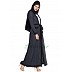 Long printed Cardigan abaya- Ink Blue